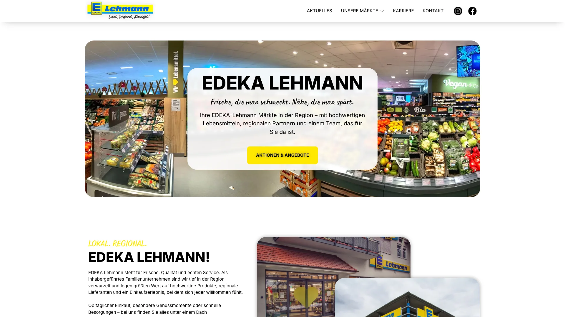 Startseite der Website edeka-lehmann-kinzigtal.de