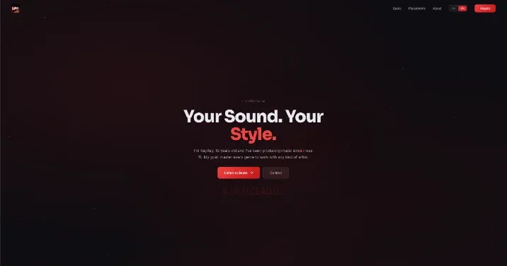 Website prodbyrayray.com – von uns gebaut